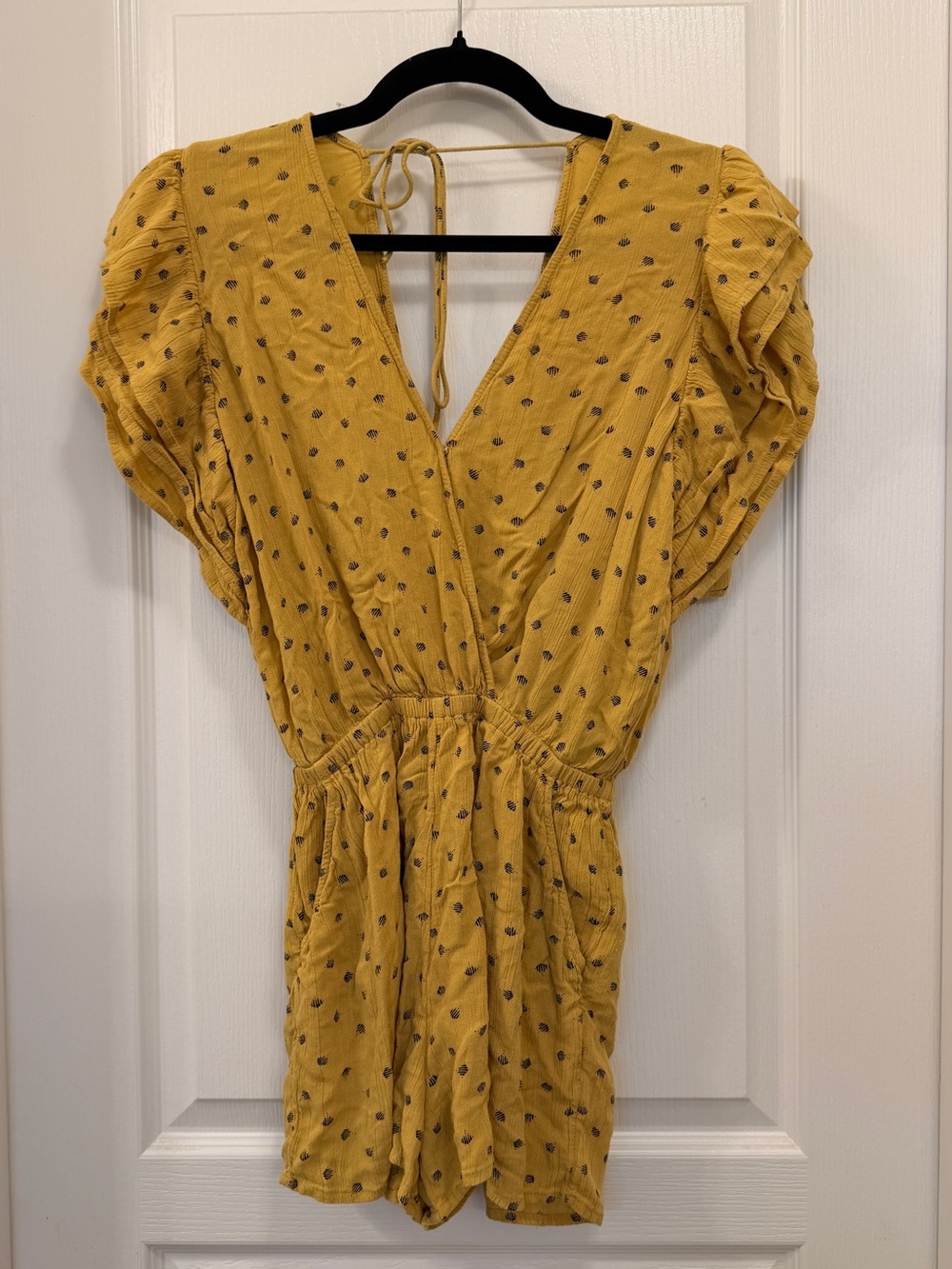 Billabong Mustard Yellow Printed Romper Size M Boho Festival Summer